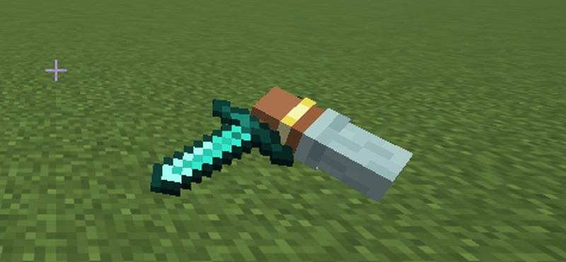 Inspecting a diamond sword